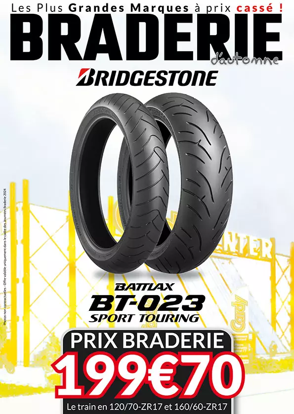 Bridgestone Sport Touring BT-023 199,70€ le train en 120/70-ZR17 et 160/60-ZR17