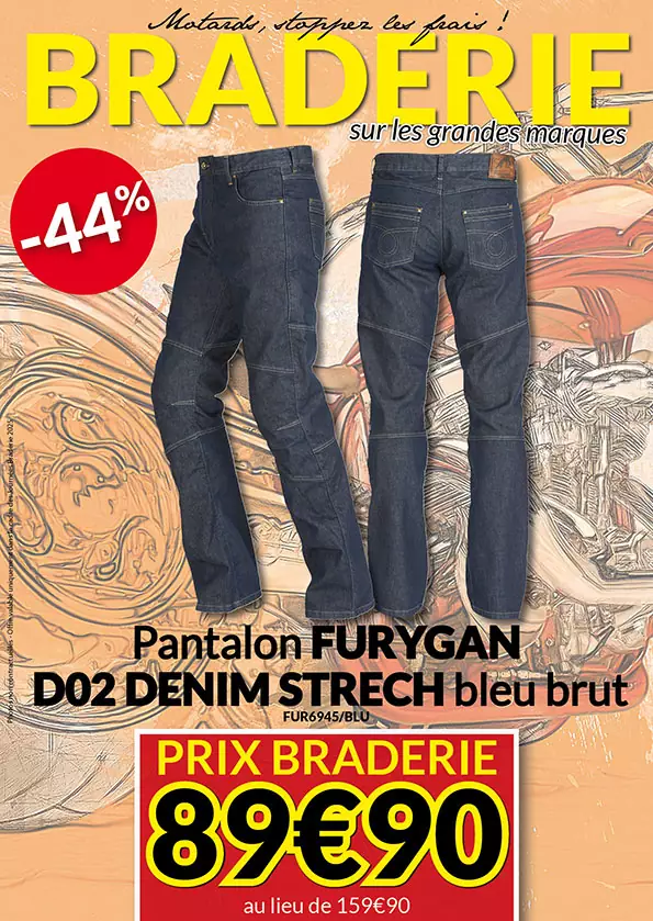 -44% Pantalon Furygan D02 Denim Stretch à 89€90 au lieu de 159€90