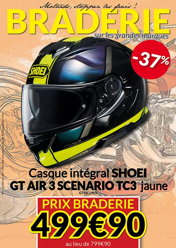 -37% Casque intégral Shoei GT Air 3 Scenario TC3 à 499€90 au lieu de 799€90