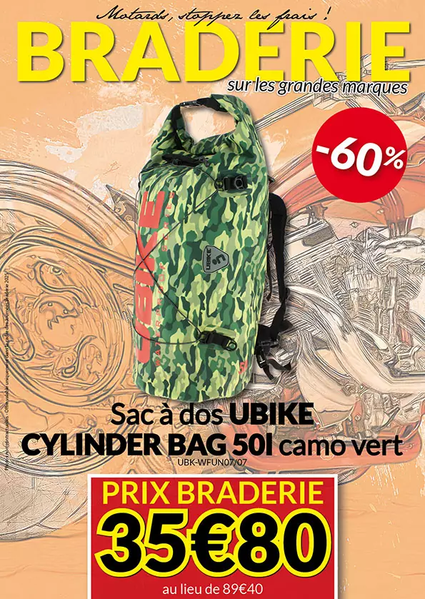 -60% Sac à dos UBike Cylinder Bag 50l à 35€80 au lieu de 89€40
