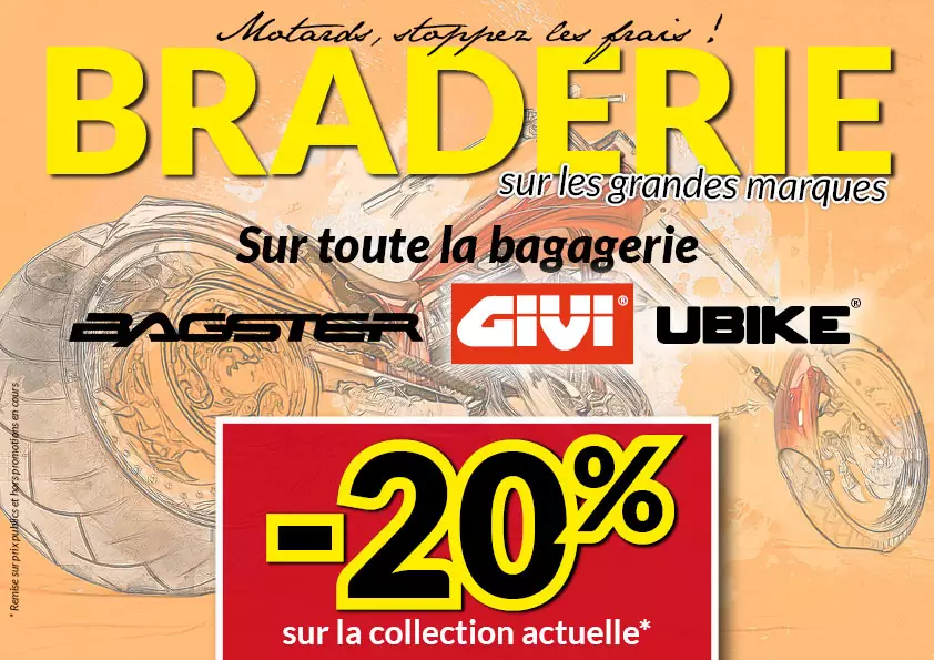 -20% sur la bagagerie Bagster, Givi, UBike