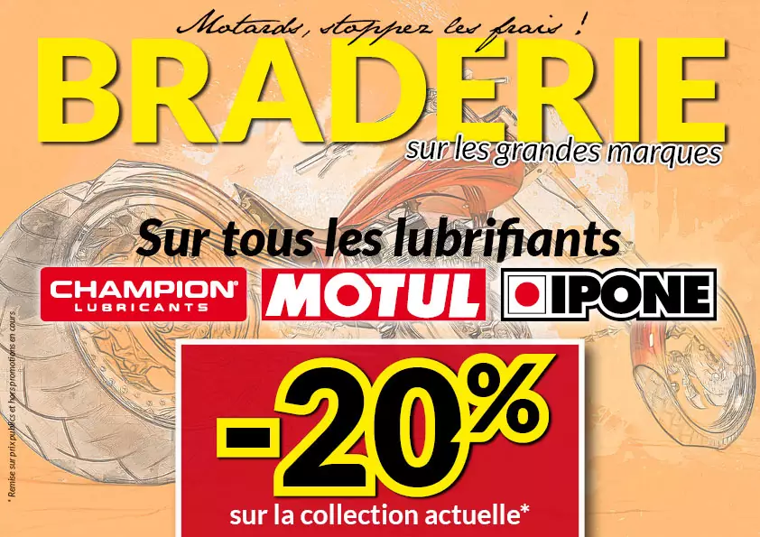 -20% sur les lubrifiants Champion, Motul, IPONE