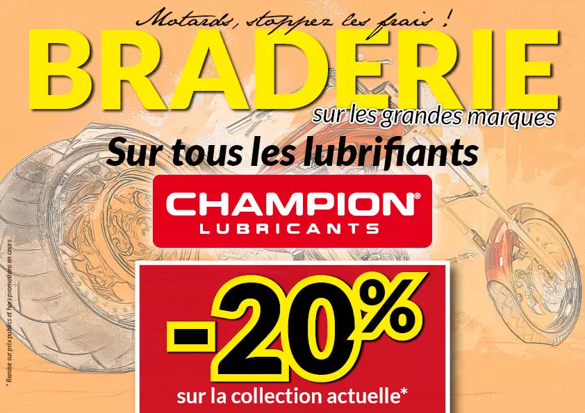 -20% sur les lubrifiants Champion