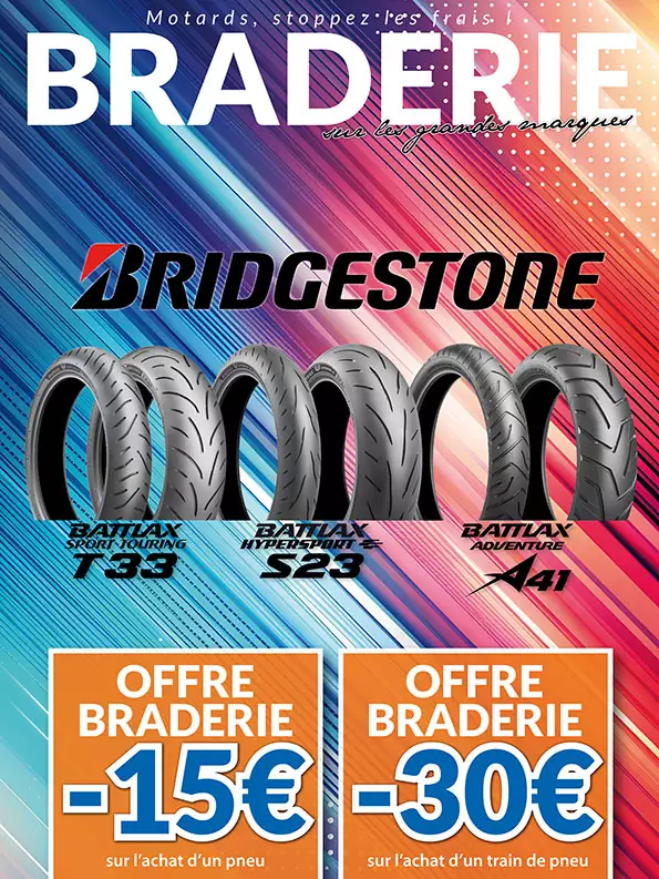 -15€ par pneu Bridgestone T33 S23 Adventure A41