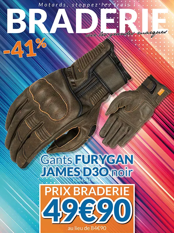 -41% Gants Furygan James D3o à 49€90 au lieu de 84€90