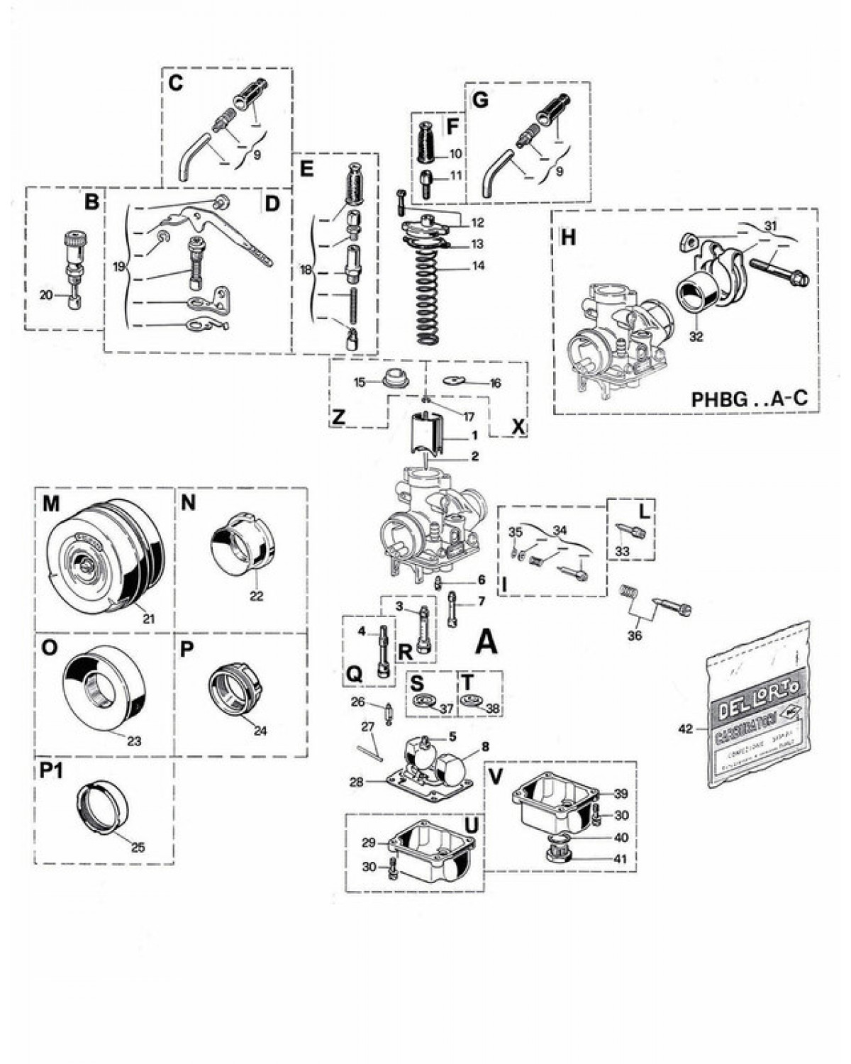 Dell'Orto PHBG 21 DS Carburetor Kit W/ Air Control – Polini Piaggio NRG NTT
