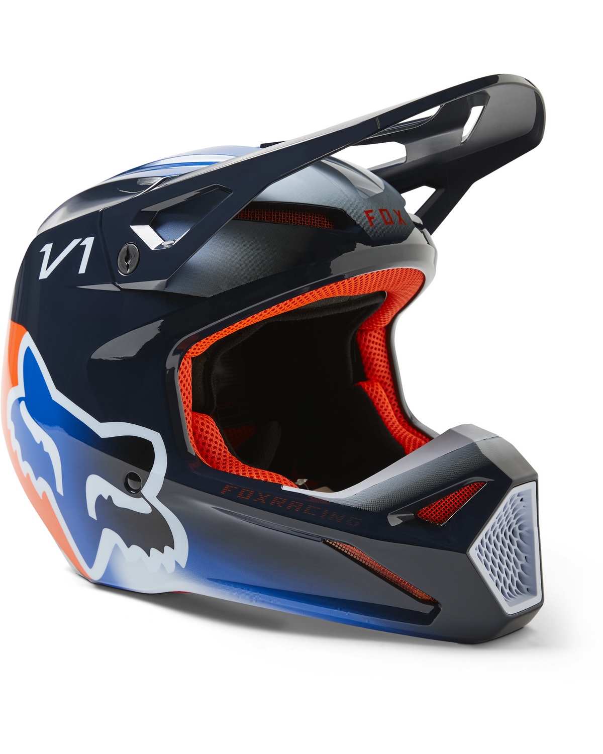 Casque Moto Cross Fox V1 Bnkr - Livraison Offerte 