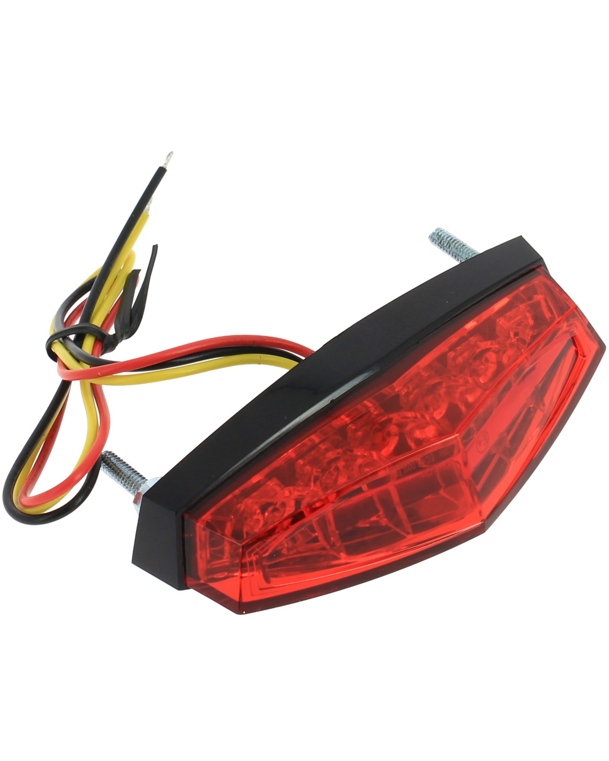 Accessoires Feux Moto Powy Feu Arrière Universel - Coque Noire - Cab. Clair  - Leds Rouge - 97x35x27 Mm - Satisfait Ou Remboursé 