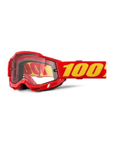 Masque Moto Cross 100 POURCENT Accuri 2 Enduro rouge écran clair Masque Moto Cross 100 POURCENT Accuri 2 Enduro rouge écran clair
