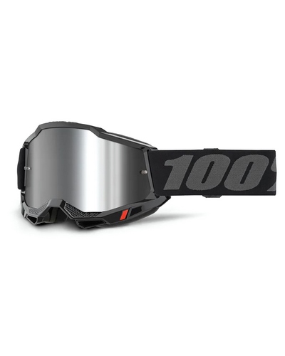 Masque Moto Cross 100 POURCENT Accuri 2 noir écran mirror silver