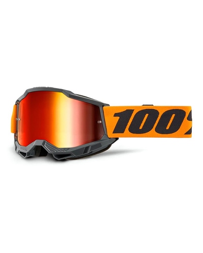 Masque Moto Cross 100 POURCENT Accuri 2 orange écran mirror rouge