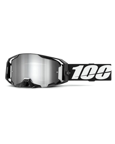 Masque Moto Cross 100 POURCENT Armatic noir écran mirror silver