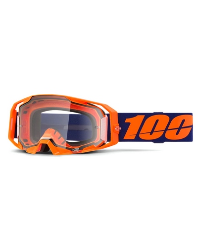 Masque Moto Cross 100 POURCENT Armatic orange fluo écran clair