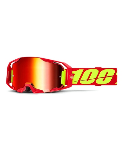 Masque Moto Cross 100 POURCENT Armatic rouge écran mirror rouge
