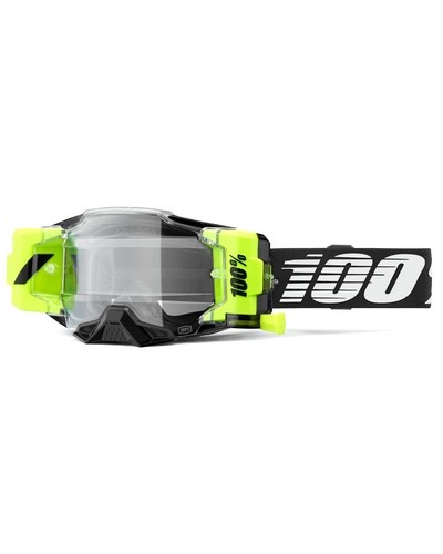 Masque Moto Cross 100 POURCENT Armega Forecast noir écran clair Masque Moto Cross 100 POURCENT Armega Forecast noir écran clair