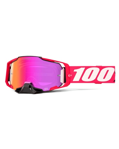 Masque Moto Cross 100 POURCENT Armega Hiper Kloug écran mirror rouge Masque Moto Cross 100 POURCENT Armega Hiper Kloug écran mirror rouge