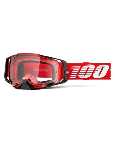 Masque Moto Cross 100 POURCENT Armega rouge écran clair