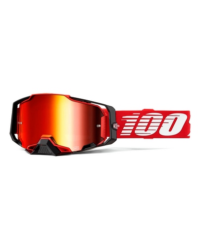 Masque Moto Cross 100 POURCENT Armega rouge écran mirror rouge