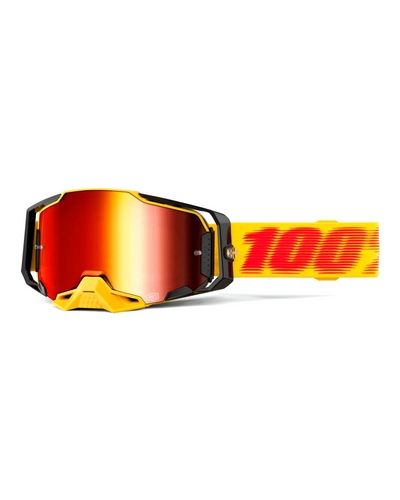 Masque Moto Cross 100 POURCENT Armega Tetsu écran mirror rouge