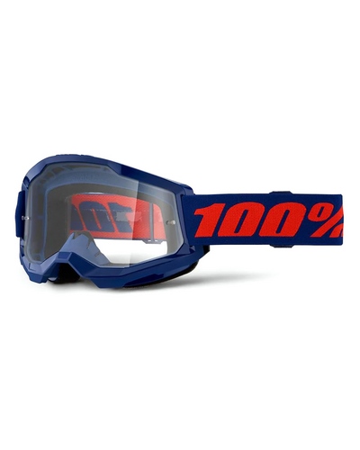 Masque Moto Cross 100 POURCENT Strata 2 navy écran clair