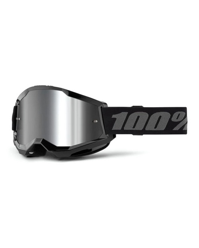 Masque Moto Cross 100 POURCENT Strata 2 noir écran mirror silver
