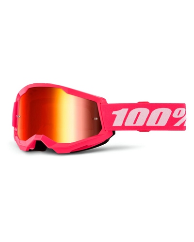 Masque Moto Cross 100 POURCENT Strata 2 rose écran mirror rouge