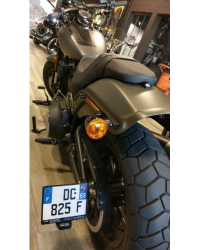 Support Plaque Immatriculation Moto ACCESS DESIGN Support de plaque ACCESS DESIGN latéral noir Harley Davidson Fat Bob 114