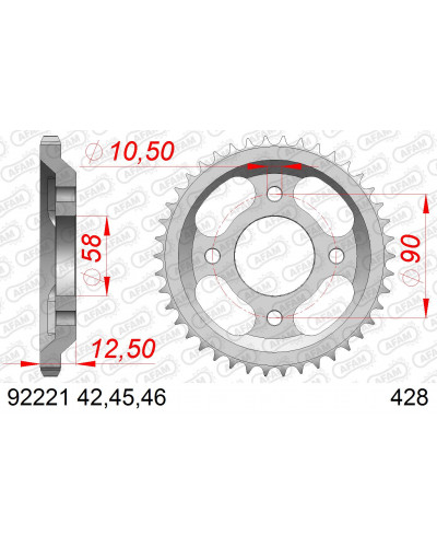 Couronne Moto AFAM COURONNE ACIER 50-15106-42 #428 92221-42