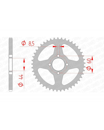 Couronne Moto AFAM Couronne AFAM 28 dents acier pas 420 type 12100 MBK 50X Limit Enduro