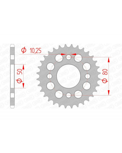 Couronne Moto AFAM Couronne AFAM 32 dents acier pas 420 type 92127