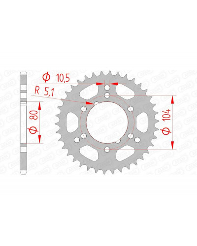 Couronne Moto AFAM Couronne AFAM 34 dents acier pas 520 type 98300