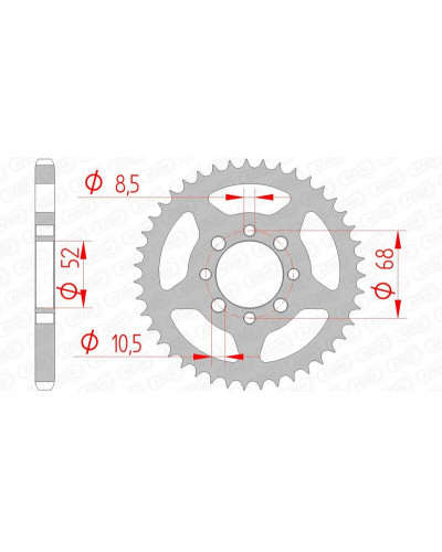 Couronne Moto AFAM Couronne AFAM 37 dents acier pas 428 type 14101 Suzuki