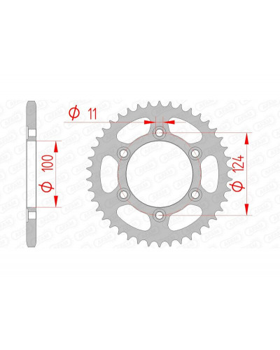 Couronne Moto AFAM Couronne AFAM 37 dents acier pas 520 type 50602 Ducati