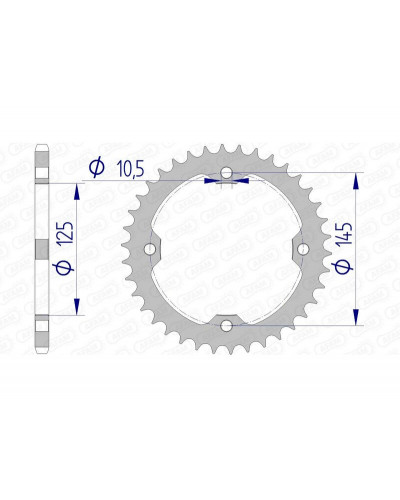 Couronne Moto AFAM Couronne AFAM 37 dents alu pas 520 type 13407 Yamaha YFM700R Raptor