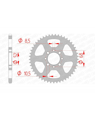 Couronne Moto AFAM Couronne AFAM 38 dents acier pas 420 type 14100 Kawasaki AE80