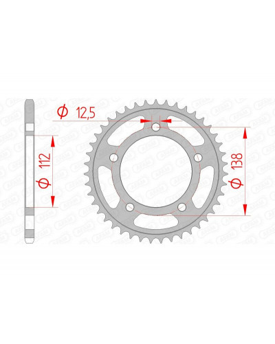 Couronne Moto AFAM Couronne AFAM 38 dents acier pas 520 type 10627 Honda X-ADV