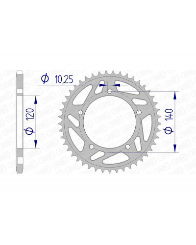 Couronne Moto AFAM Couronne AFAM 38 dents alu pas 520 type 15605 Suzuki