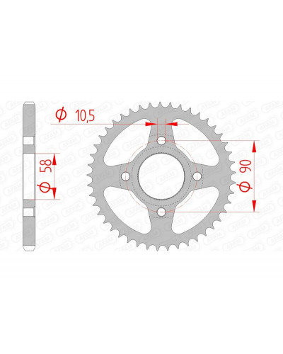 Couronne Moto AFAM Couronne AFAM 39 dents acier pas 428 type 10223