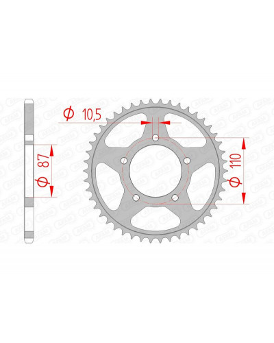 Couronne Moto AFAM Couronne AFAM 39 dents acier pas 520 type 14405 Suzuki