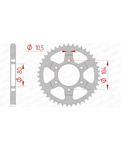 Couronne Moto AFAM Couronne AFAM 39 dents acier pas 525 type 16610 Kawasaki ZX/Z1000