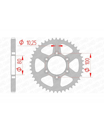 Couronne Moto AFAM Couronne AFAM 39 dents acier pas 525 type 92666 Voxan 1000