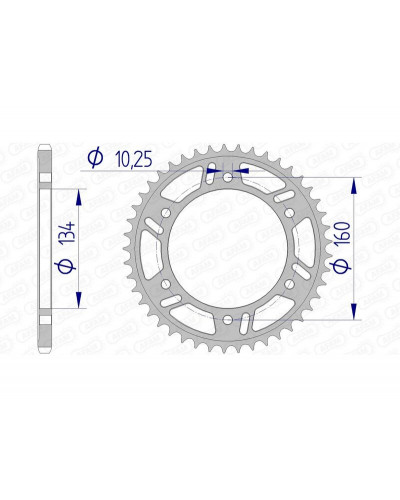 Couronne Moto AFAM Couronne AFAM 39 dents alu pas 520 type 11618 Honda