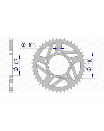 Couronne Moto AFAM Couronne AFAM 39 dents alu pas 520 type 15405 Suzuki