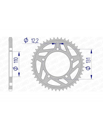 Couronne Moto AFAM Couronne AFAM 39 dents alu pas 520 type 165801 BMW S1000RR