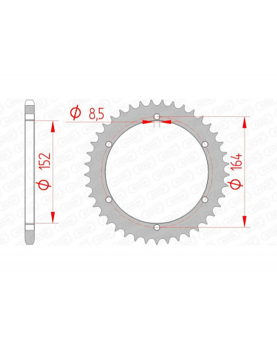 Couronne Moto AFAM Couronne AFAM 40 dents acier pas 520 type 12502 Yamaha