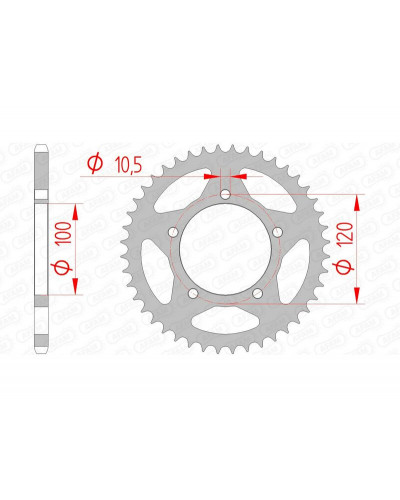 Couronne Moto AFAM Couronne AFAM 40 dents acier pas 520 type 35801