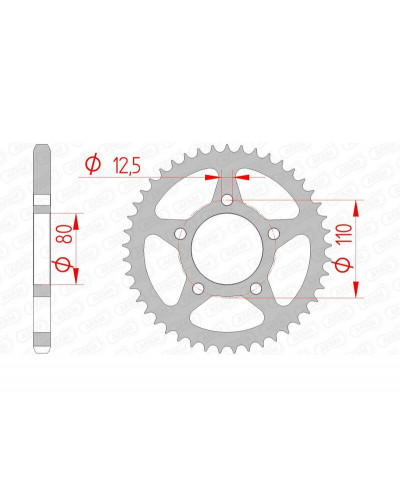 Couronne Moto AFAM Couronne AFAM 40 dents acier pas 525 type 10608 Honda