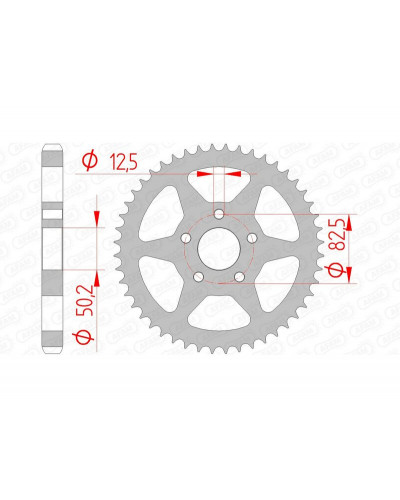 Couronne Moto AFAM Couronne AFAM 40 dents acier pas 530 type 92803 Harley Davidson Sportster