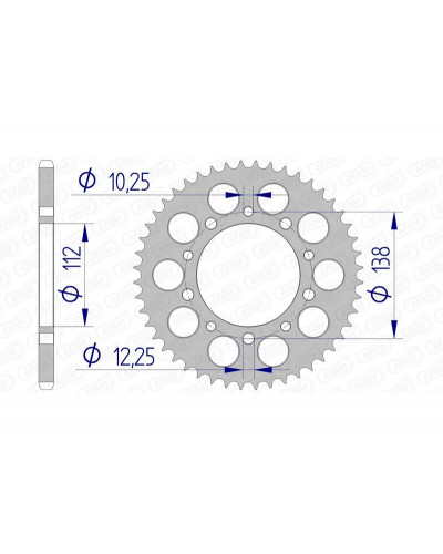 Couronne Moto AFAM Couronne AFAM 40 dents alu pas 520 type 11509