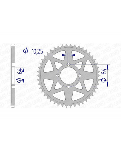 Couronne Moto AFAM Couronne AFAM 40 dents alu pas 520 type 15310 Suzuki LT-Z400 Quadsport